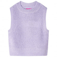 Vesta pulover pentru copii tricotata, liliac deschis, 128 GartenMobel Dekor
