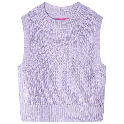 Vestă pulover pentru copii tricotată, liliac deschis, 104 foto