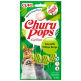 Churu Pops, Recompense Suculente pentru pisici, cu Pui si Ton, 4x15g