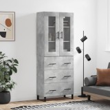 vidaXL Dulap &icirc;nalt, gri beton, 69,5x34x180, lemn compozit