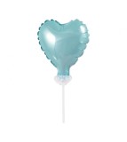 Balon folie mini cu bat in forma de inima albastru deschis, Godan