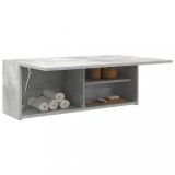 Gossi dulap perete baie, gri beton, 80x25x30 cm, lemn prelucrat