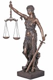 Justitia-statueta impozanta din ceramica cu bronz WU74205V4