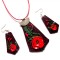 Set maci rosii din fimo, set colier cu pandantiv si cercei 40709