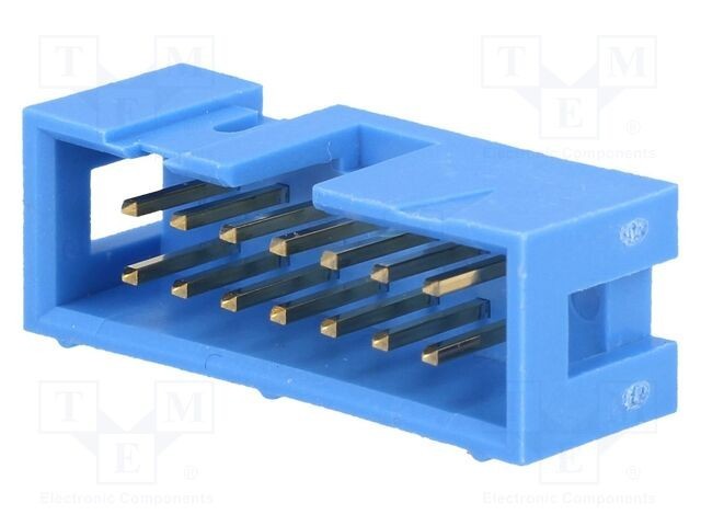 Conector IDC tată 14 pini 2x7 THT 2,54mm albastru TE Connectivity aurit