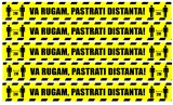 Stickere Podea - Preventie COVID - Pastrati Distanta - Set 5 BUC - 94x10 cm