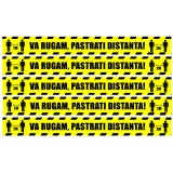Stickere Podea - Preventie COVID - Pastrati Distanta - Set 5 BUC - 94x10 cm