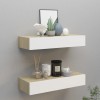 VidaXL Rafturi de perete pentru sertare, 2 buc., stejar și alb, 60x23,5x10cm, MDF 330264