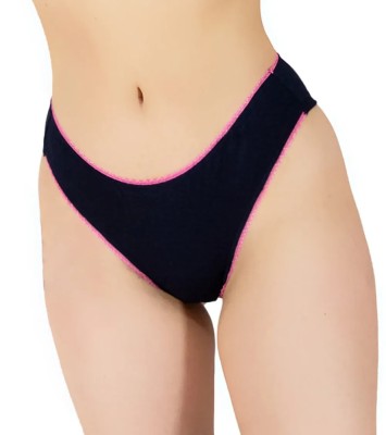 Chilot Brazilian bumbac, elastan, dantelă C1242 - S - Bleumarin foto