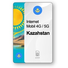 eSIM Internet Kazahstan, valabil 15 zile, trafic Nelimitat, Premium