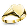 Inel din oțel 316L - inimă netedă plată, design de culoare aurie - Marime inel: 54