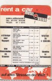 Bnk cld Calendar de buzunar 1966 Austria Rent a car