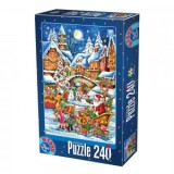 Puzzle 240 piese - Scena cu Mos Craciun