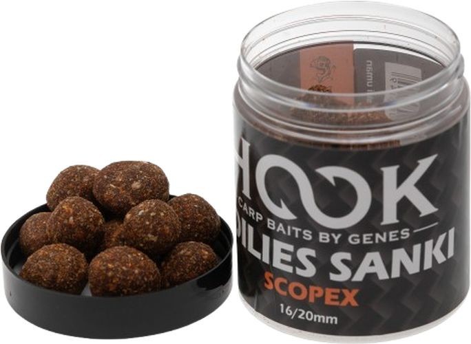 Boilies De Carlig HOOKBAITS Glazurat Sanky, Scopex, 16-20mm, 250ml