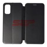 Husa Flip Xiaomi Redmi Note 10 5G, Piele Eco, Protectie Completa, Neagra