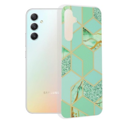 Husa pentru Samsung Galaxy A34 5G - Techsuit Marble Series - Green Hex foto