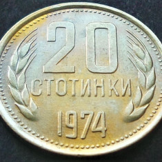 Moneda 20 STOTINKI - BULGARIA, anul 1974 *cod 1607 B
