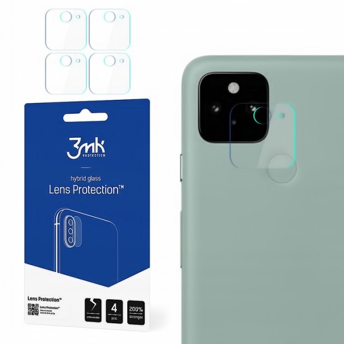 Folie Protectie Camera spate 3MK pentru Google Pixel 5, Set 4 buc, Plastic