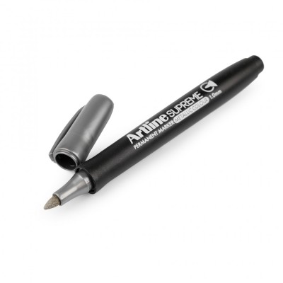 Marker permanent metalizat Artline, rezistent la apa, 1 mm, Argintiu foto