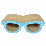 Zgarietor din carton pentru pisici, model ochelari, 38.1x20.32x12.7 cm, Albastru