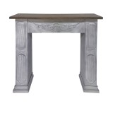 Cumpara ieftin Masca semineu decorativa lemn gri maro 113 x 26 x 100 cm
