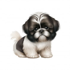 Sticker decorativ Shih Tzu, Alb, 60 cm, 5595ST