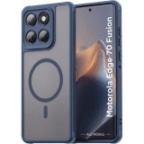 Husa pentru Motorola Edge 70 Fusion, Matte MagSafe, Protectie 360&deg;, Anti-Soc, Albastru