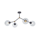 Cumpara ieftin Candelabru Modern Flavor 4 Klausen Urban 80x42x45 cm 4xE27 Sticla Cupru Negru Corp Iluminat Spectaculos Living Dining Design Contemporan Elegant
