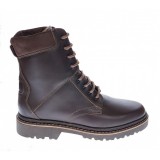 Marimea 45 Bocanci barbati militari din piele naturala, imblaniti, model iarna, maro, LSB1MBOX