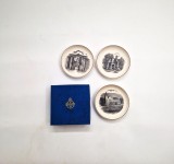 Vtg set 3 mici farfurii VILLEROY &amp; BOCH pentru pungi de Ceai Castele Germania