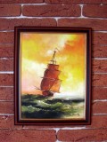 Corabie la asfintit, Marine, Ulei, Realism
