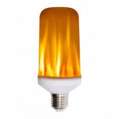 Bec LED efect real flacara 5.3W E27, 3 moduri de iluminare, lumina decorativa foto
