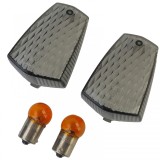 Lentile de semnalizare pentru motocicleta, pereche fumurie, potrivite pentru Yamaha FZR FZ XJR XJ TDM 600-1300 Performance AutoTuning