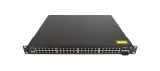 Switch Brocade ICX 7450-48 cu 48 de porturi RJ45 de 1 Gb, 4 porturi SFP+ de 10 Gb și 2 surse de alimentare (PSU), cu urechi de montare &icirc;n rack