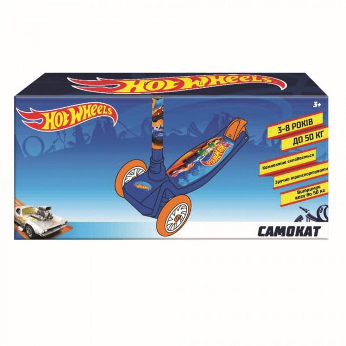 TROTINETA CU 3 ROTI HOT WHEELS CU GHIOZDAN