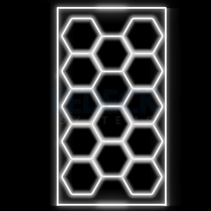 Lumina LED Hexagonala , 14 Module 484x243CM - Garaj, Dormitor, Camera Gaming, Spatii Private
