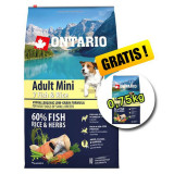 Cumpara ieftin ONTARIO Adult Mini 7 Fish &amp;amp; Rice 6,5kg + 0,75kg