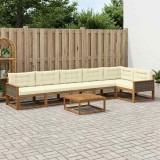 vidaXL Set de canapele de exterior cu pernă 7 pcs Natural și Crem 3382618