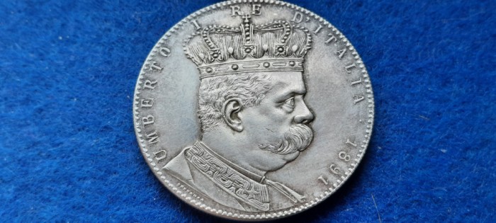 TALER 5 LIRE 1891 ERITREEA replica argint