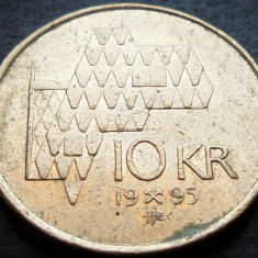 Moneda 10 COROANE - NORVEGIA, anul 1995 * cod 3442 A