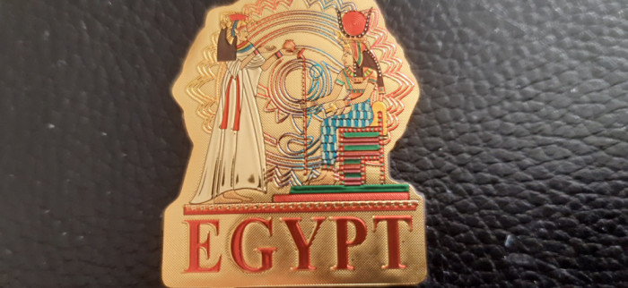 XG Magnet frigider - tematica turistica - Egipt - Ofranda Zeului Ra (metalizat)