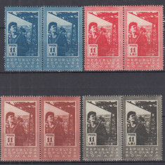 ROMANIA 1950 LP 268 - 2 ANI DE LA NATIONALIZARE PERECHE SERII MNH