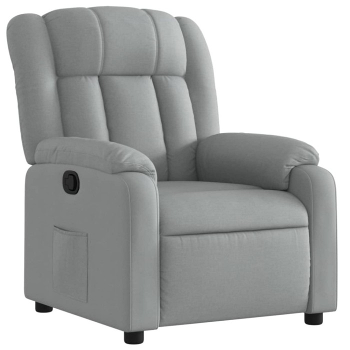 Fotoliu rabatabil gri deschis, material textil