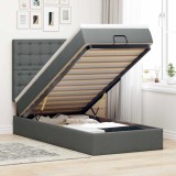 VidaXL Cadru pat otoman cu saltea țesătură gri &icirc;nchis 100x200 cm