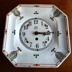 Ceas de perete Junghans german de bucătărie din ceramică anii 1900
