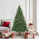 vidaXL Brad de Crăciun artificial Verde 180 cm PVC și Oțel și Plastic 3396917