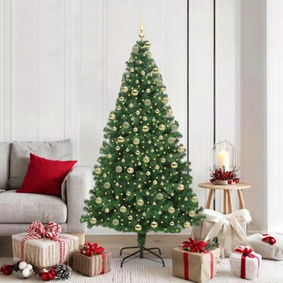 vidaXL Brad de Crăciun artificial Verde 180 cm PVC și Oțel și Plastic 3396917 foto