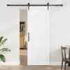 Ușă glisantă cu set de accesorii Alb 78x211 cm Lemn masiv de pin