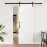 Ușă glisantă cu set de accesorii Alb 78x211 cm Lemn masiv de pin