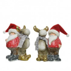 Figurina decorativa - Santa with Deer - Red - mai multe modele | Kaemingk